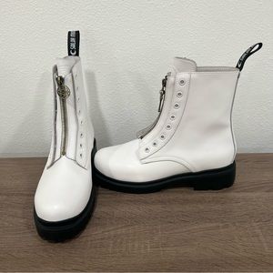 Gracegift Sailor Moon Crystal White Combat Moto Boots US Sz 7 Women